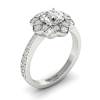 White Sapphire White Gold Floral Halo Engagement Ring Santorini