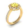 Yellow Sapphire Yellow Gold Floral Halo Engagement Ring Santorini