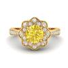 Yellow Sapphire Yellow Gold Floral Halo Engagement Ring Santorini