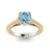 Aquamarine Yellow Gold Two Tone Engagement Ring Alpine