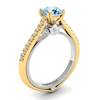 Aquamarine Yellow Gold Two Tone Engagement Ring Alpine