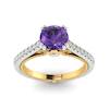 Amethyst White Gold Two Tone Engagement Ring Alpine