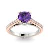 Amethyst Rose Gold Two Tone Engagement Ring Alpine