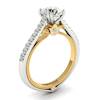 White Sapphire White Gold Two Tone Engagement Ring Alpine