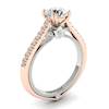 White Sapphire Rose Gold Two Tone Engagement Ring Alpine