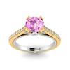 Pink Sapphire Yellow Gold Two Tone Engagement Ring Alpine