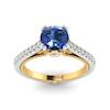 Blue Sapphire White Gold Two Tone Engagement Ring Alpine