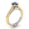 Blue Sapphire Yellow Gold Two Tone Engagement Ring Alpine