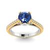 Blue Sapphire Yellow Gold Two Tone Engagement Ring Alpine