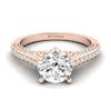 White Sapphire Rose Gold Brilliant Cut Engagement Ring Stargate