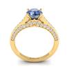 Blue Sapphire Yellow Gold Brilliant Cut Engagement Ring Stargate