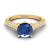Blue Sapphire Yellow Gold Brilliant Cut Engagement Ring Stargate
