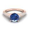 Blue Sapphire Rose Gold Brilliant Cut Engagement Ring Stargate