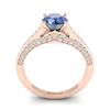 Blue Sapphire Rose Gold Brilliant Cut Engagement Ring Stargate
