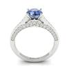 Blue Sapphire White Gold Brilliant Cut Engagement Ring Stargate