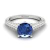Blue Sapphire White Gold Brilliant Cut Engagement Ring Stargate