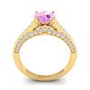 Pink Sapphire Yellow Gold Brilliant Cut Engagement Ring Stargate