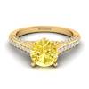 Yellow Sapphire Yellow Gold Brilliant Cut Engagement Ring Stargate