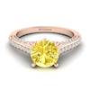 Yellow Sapphire Rose Gold Brilliant Cut Engagement Ring Stargate