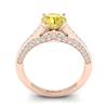 Yellow Sapphire Rose Gold Brilliant Cut Engagement Ring Stargate