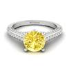 Yellow Sapphire White Gold Brilliant Cut Engagement Ring Stargate