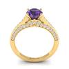 Amethyst Yellow Gold Brilliant Cut Engagement Ring Stargate