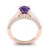 Amethyst Rose Gold Brilliant Cut Engagement Ring Stargate