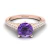 Amethyst Rose Gold Brilliant Cut Engagement Ring Stargate