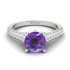 Amethyst White Gold Brilliant Cut Engagement Ring Stargate