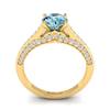 Aquamarine Yellow Gold Brilliant Cut Engagement Ring Stargate