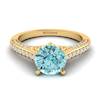 Aquamarine Yellow Gold Brilliant Cut Engagement Ring Stargate