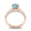 Aquamarine Rose Gold Brilliant Cut Engagement Ring Stargate