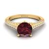 Garnet Ring Yellow Gold Brilliant Cut Stargate