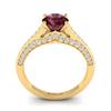 Garnet Ring Yellow Gold Brilliant Cut Stargate