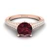 Garnet Ring Rose Gold Brilliant Cut Stargate