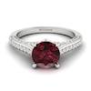 Garnet Ring White Gold Brilliant Cut Stargate