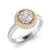 Diamond White Gold Halo Engagement Ring Aura