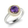 Amethyst White Gold Halo Engagement Ring Aura
