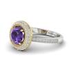 Amethyst White Gold Halo Engagement Ring Aura