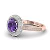 Amethyst Rose Gold Halo Engagement Ring Aura