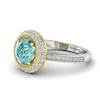 Aquamarine White Gold Halo Engagement Ring Aura