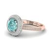 Aquamarine Rose Gold Halo Engagement Ring Aura