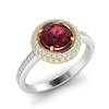 Garnet Ring White Gold Halo Aura