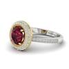 Garnet Ring White Gold Halo Aura