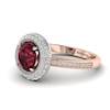 Garnet Ring Rose Gold Halo Aura