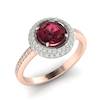 Garnet Ring Rose Gold Halo Aura