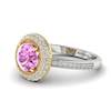 Pink Sapphire White Gold Halo Engagement Ring Aura