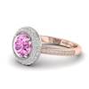 Pink Sapphire Rose Gold Halo Engagement Ring Aura