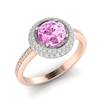 Pink Sapphire Rose Gold Halo Engagement Ring Aura