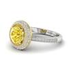 Yellow Sapphire White Gold Halo Engagement Ring Aura